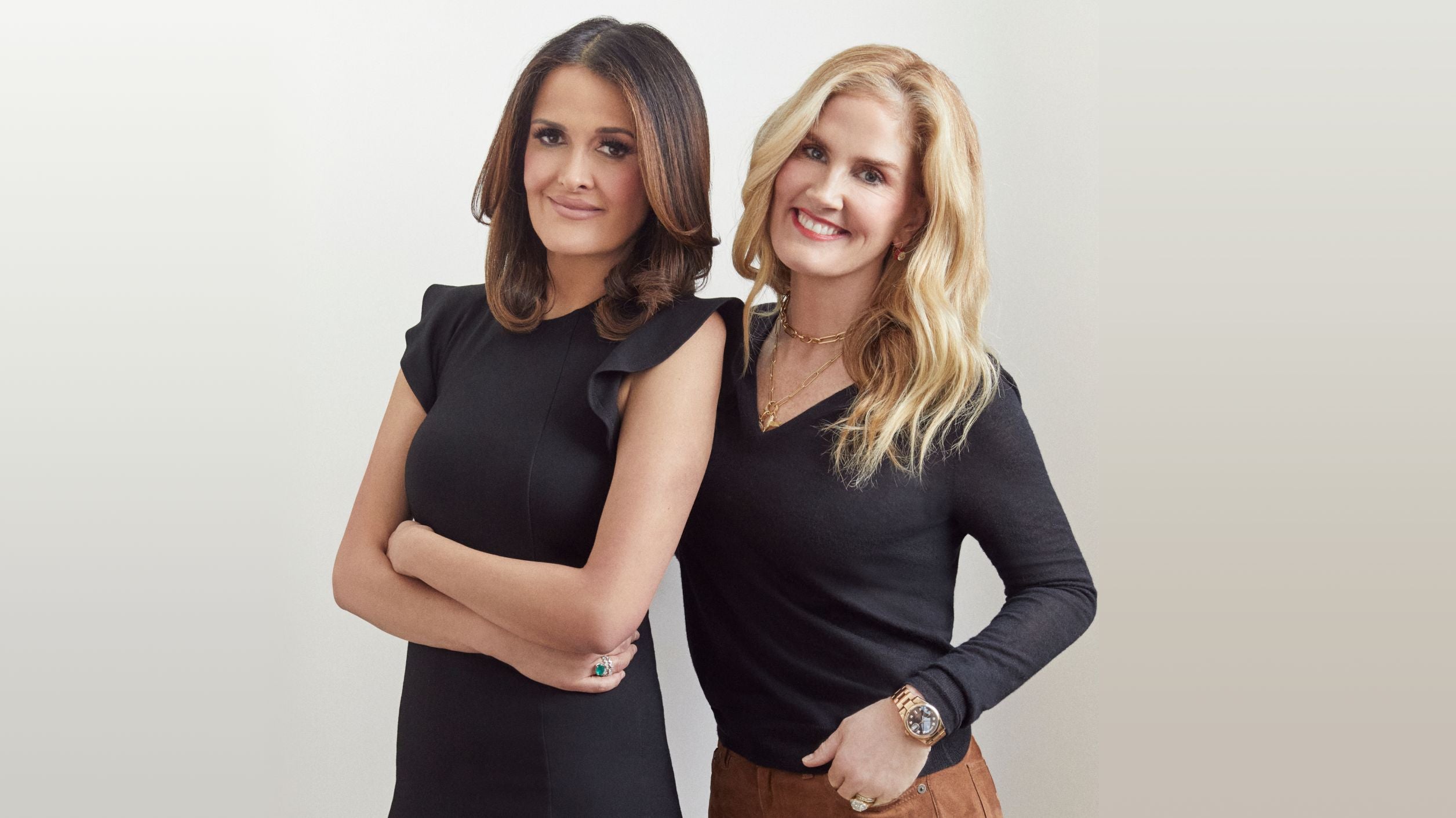 Image of PCOS experts Mary Alice Haney and Dr. Aliabadi smiling together at the camera, both displaying warm and confident expressions. They appear approachable and professional, reflecting their expertise in managing polycystic ovary syndrome (PCOS). Mary Alice Haney and Dr. Aliabadi work together to help individuals manage PCOS symptoms such as hormonal imbalances, insulin resistance, and irregular cycles. They often recommend PCOS supplements to support hormone balance, improve metabolic health, and alle